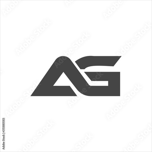 Initial letter ga or ag logo vector design template