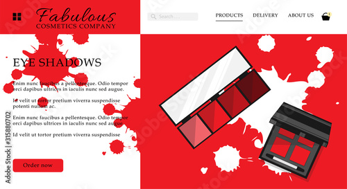 Cosmetic shop web site template. Modern illustration for design and web.