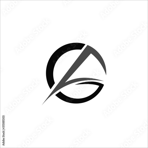 Initial letter ga or ag logo vector design template photo