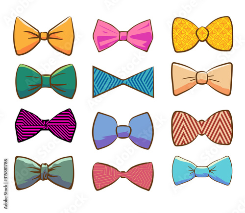 bows vector set collection graphic clipart design