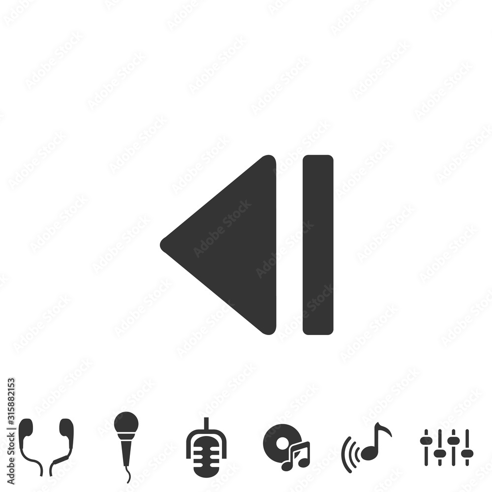 rewind icon vector illustration for website and graphic design
