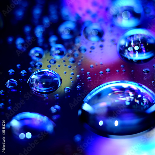 Vivid colorful background with droplets. Dops of water.