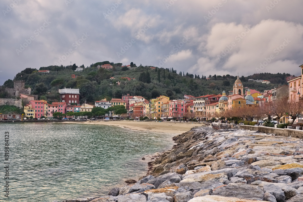 Panorama of San Terenzo di Lerici Liguria Italy