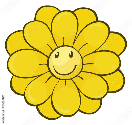 Single flower in yellow color