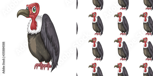 Seamless background design with wild vulture