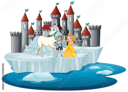 Scene with knight and princess