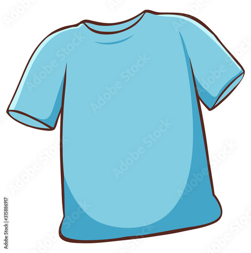 Blue shirt on white background