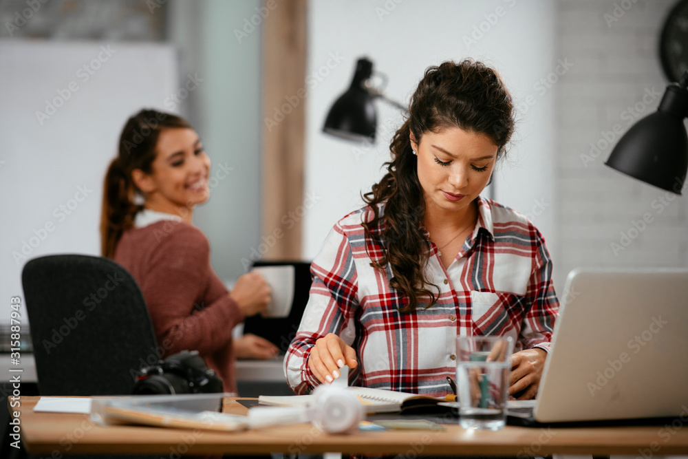 Young woman in office. Beautiful businesswoman working. Young woman in office. Beautiful businesswoman working.