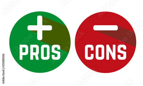 Pros and Cons in red and green