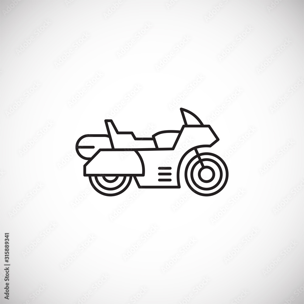 Motorcycle icon outline on background for graphic and web design. Creative illustration concept symbol for web or mobile app