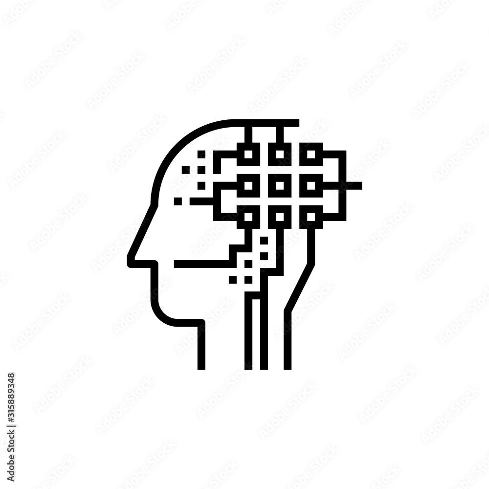 AI artificial intelligence icon. Stock vector illustration isolated on white background. AI artificial intelligence icon. Stock vector illustration isolated on white background.