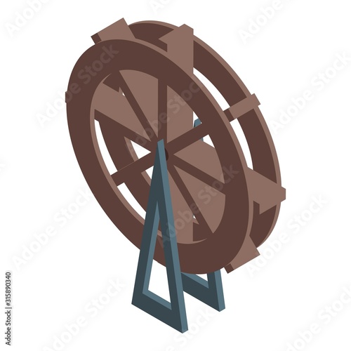 Energy water mill icon. Isometric of energy water mill vector icon for web design isolated on white background