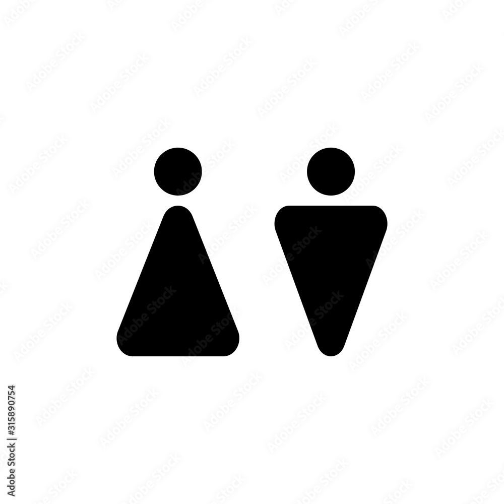 Man and woman symbols flat vector icons Man and woman symbols flat vector icons