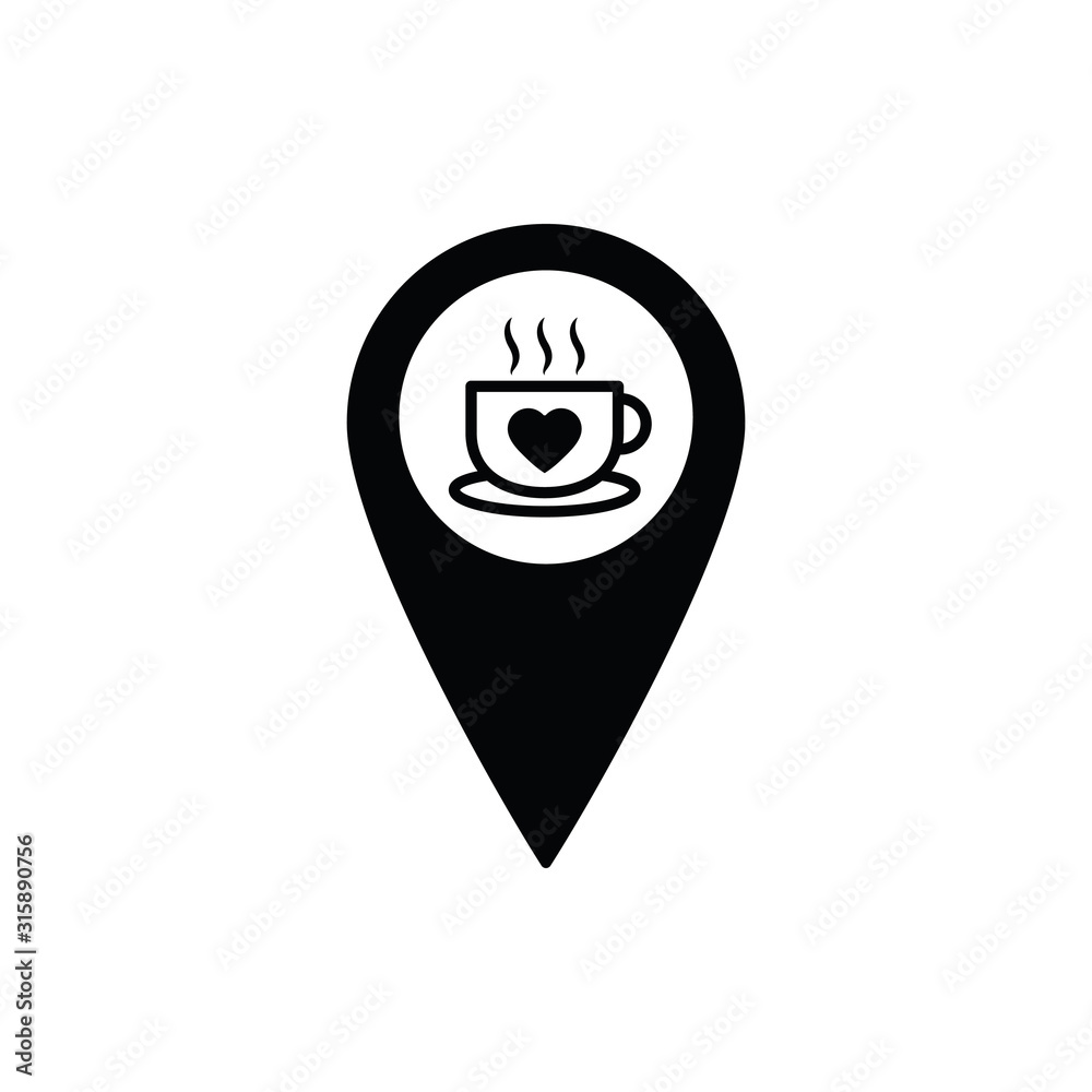 cup with heart icon vector cup with heart icon vector