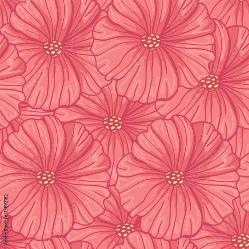 Vector seamless floral pattern. Ideal for paper and gift products. Design greeting card and invitation to the wedding, birthday, Valentine's Day, Mother's Day, holiday.