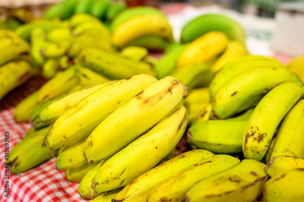 Eco farming in Spain, Canarian bananas growing on La Palma island on local market