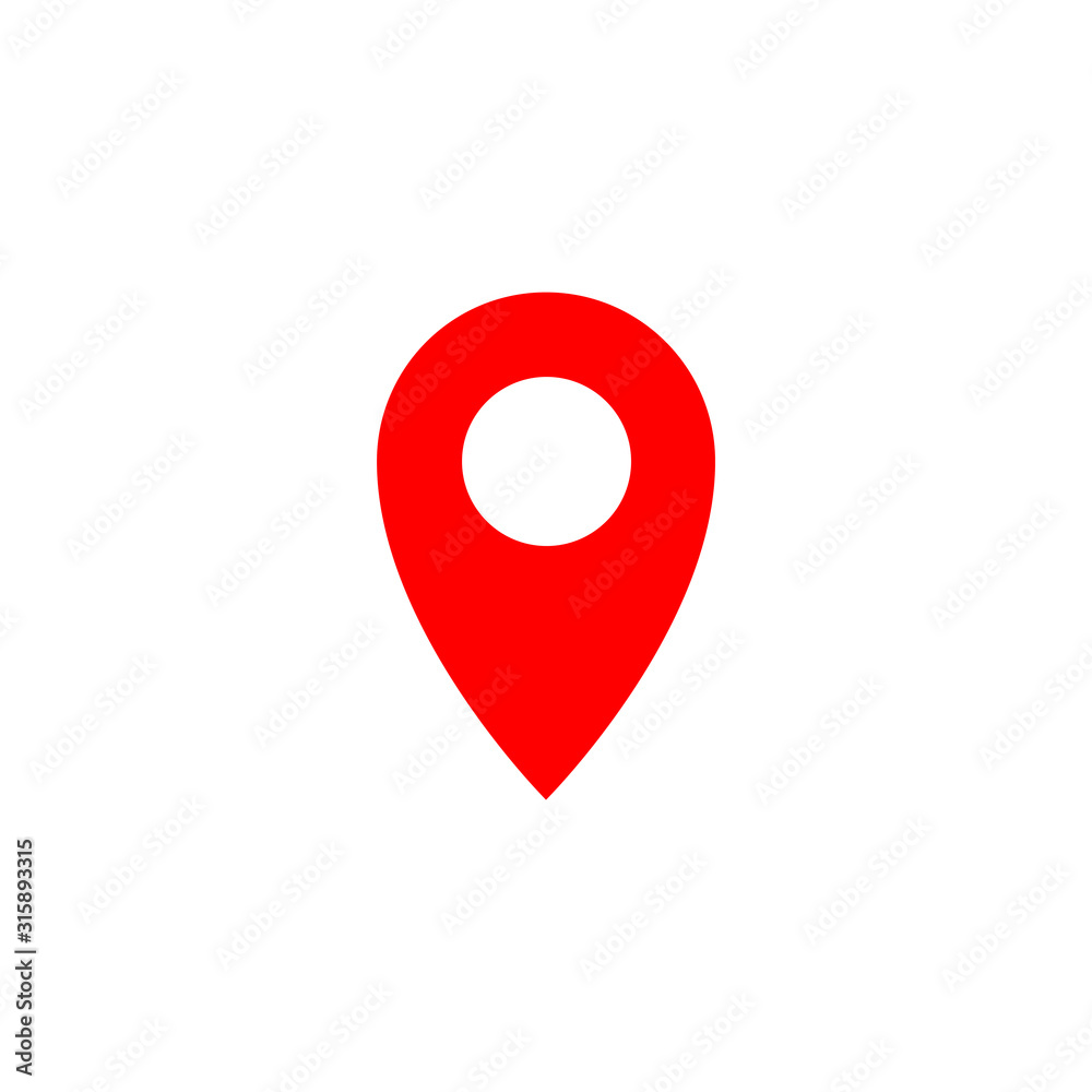 Fototapeta premium Location icon vector. Pin sign isolated on white background. Navigation map, gps, direction, place, compass, contact, search concept. Flat style for graphic design, logo, Web, UI, mobile upp, EPS10