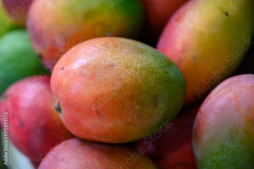 Fresh ripe sweet yellow mango fruits