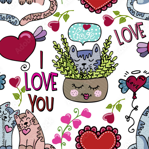 Vector illustration for valentines day. Ideal for gift, textile and paper products.