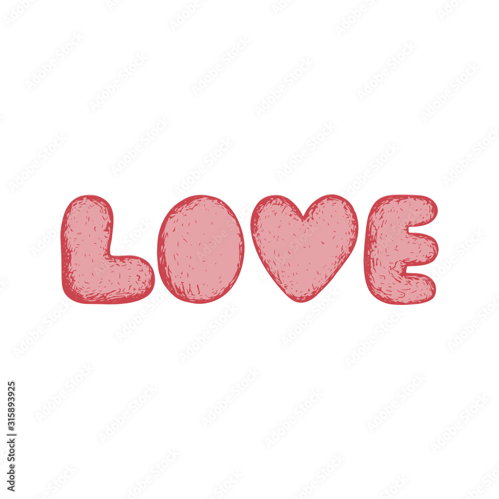 LOVE word hand drawn lettering. The letter V is depicted as a heart. Perfect for valentine’s day and wedding. LOVE word hand drawn lettering. The letter V is depicted as a heart. Perfect for valentine’s day and wedding.