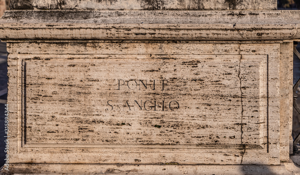 Naklejka premium Saint Angelo Bridge detail in Rome, Italy