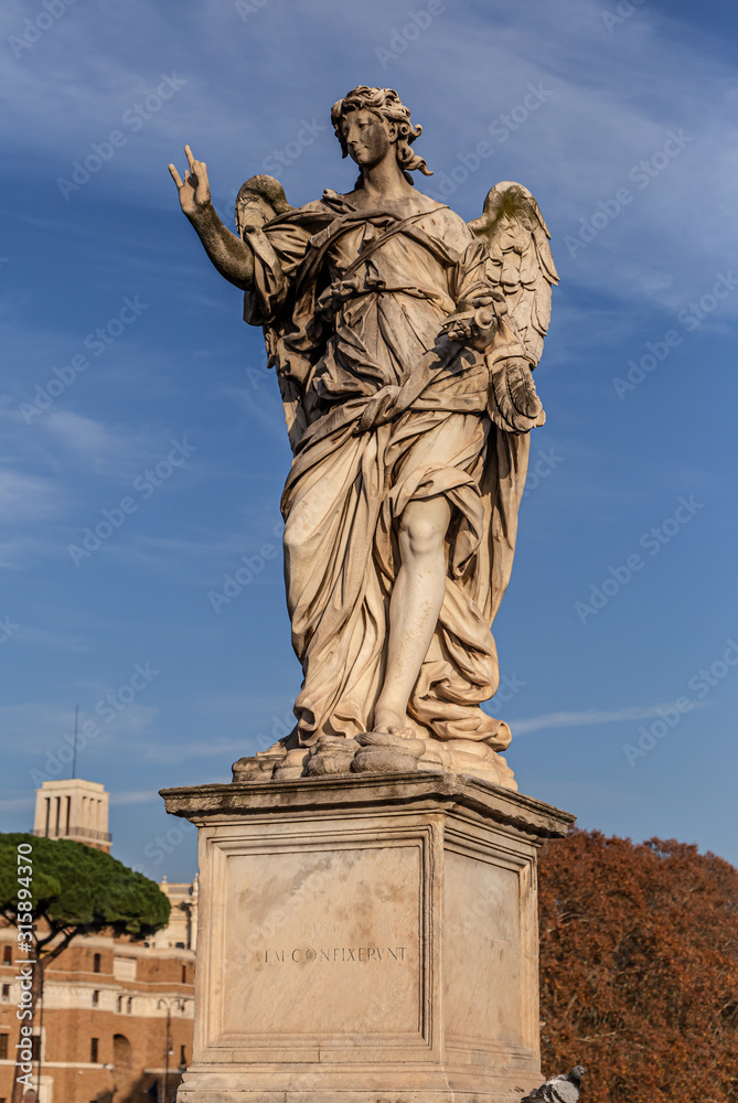 Saint Angelo Bridge statues in Rome, Italy