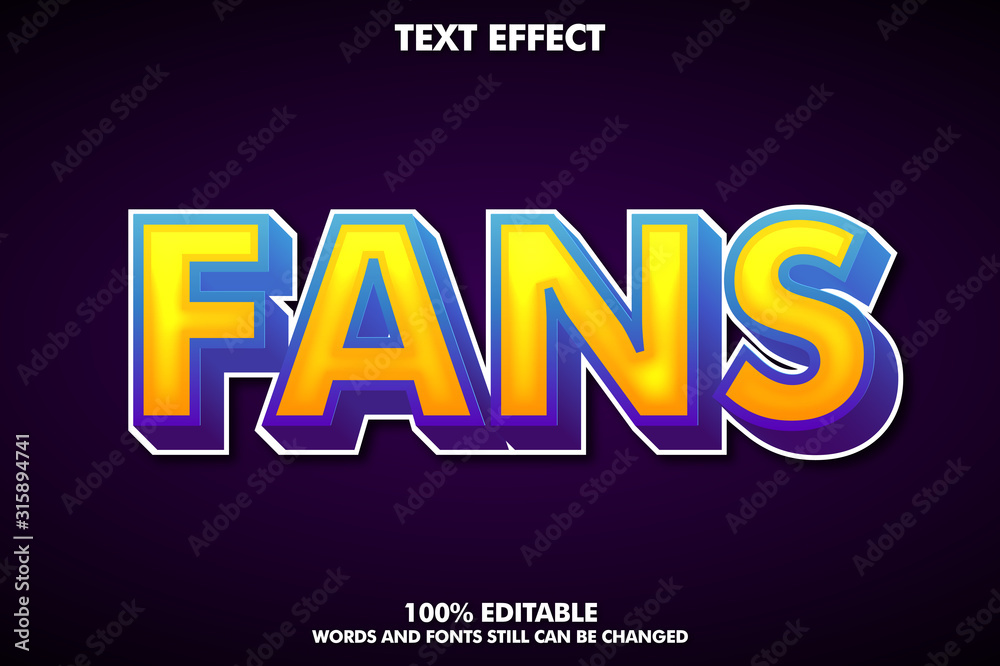 Strong bold modern font effect. Fancy typography templaye