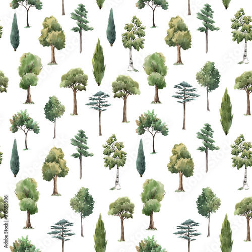 Plakat z wzorem drzew