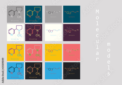 Chemical formulas of food and cosmetic preservatives: parabens, sorbic, benzoic, salicylic, formic, acetic, propionic acids, biphenyl, 2-phenylphenol, thiabendazole and others, vector, eps8