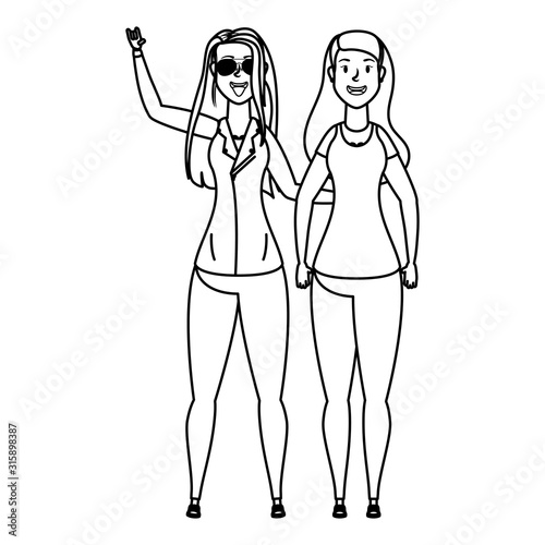 rude motorcyclist woman with cute girl