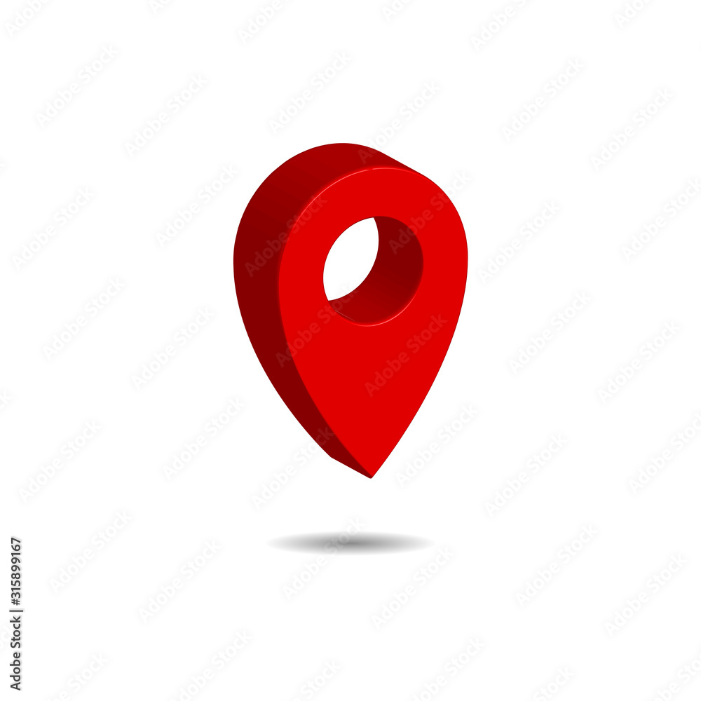 Location pin map 3 d icon.Navigation icon isolated on a white background. Location pin map 3 d icon.Navigation icon isolated on a white background.