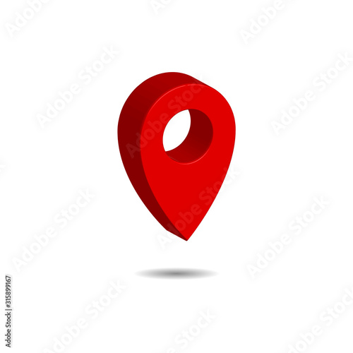 Location pin map 3 d icon.Navigation icon isolated on a white background.