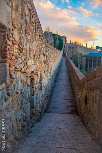 GIRONA  SPAIN - February 1  2019  Cathedral of Girona is a roman catholic church in Romanesque and Gothic styles. It is located in Girona  Spain.