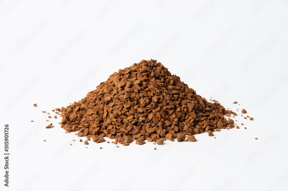 Instant coffee on a white background with place for text. Instant coffee on a white background with place for text.