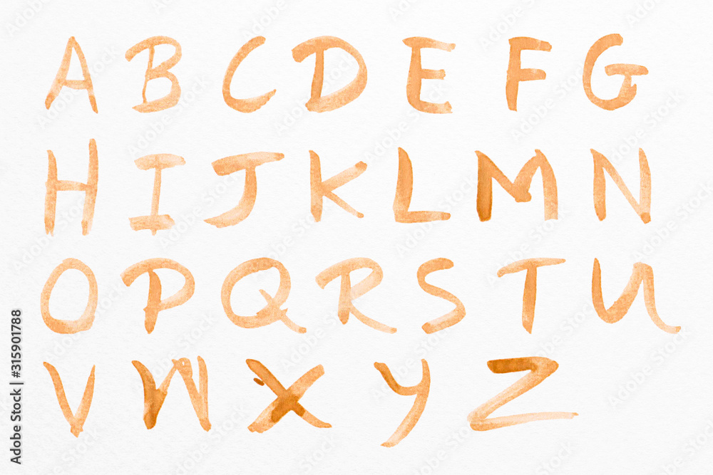 Obraz premium Alphabet set - foundation letters isolated on white paper background.