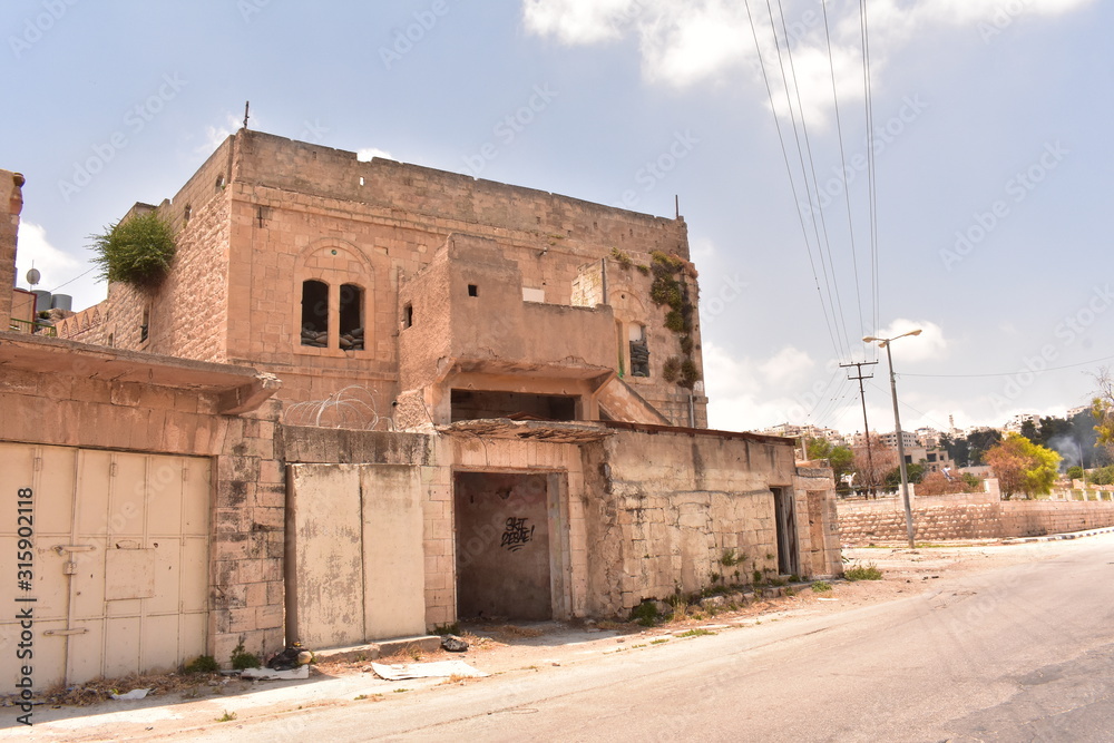 Abandoned stone building in Hebron