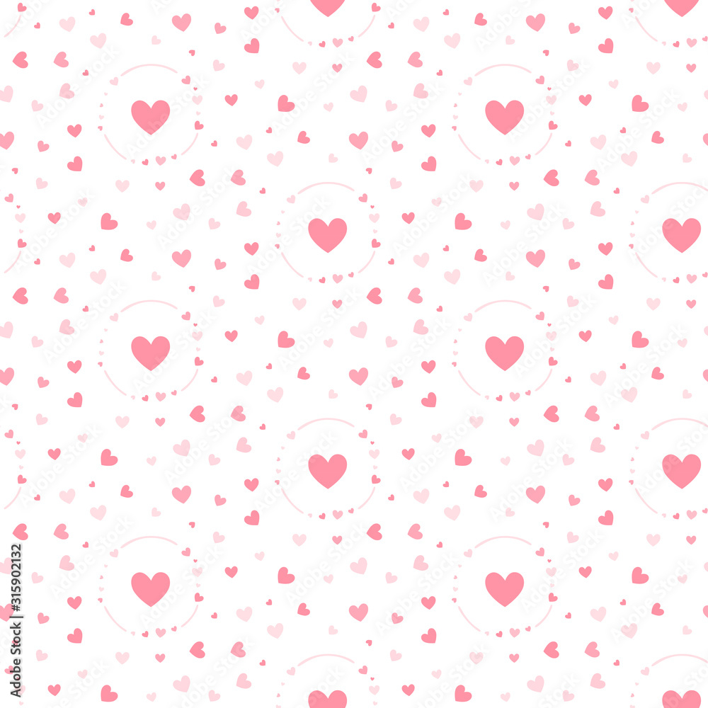 Seamless pink hearts patterns. Sweet background for Valentine's Day. Vector Illustration. Seamless pink hearts patterns. Sweet background for Valentine's Day. Vector Illustration.