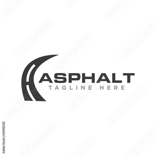 Road and Creek Logo Design Illustration