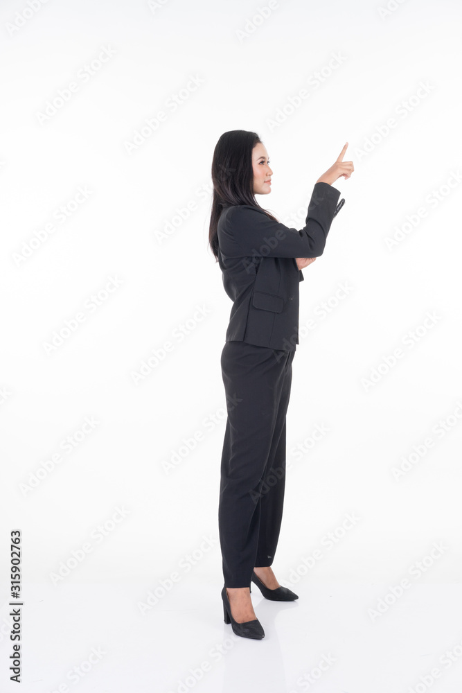 An attractive woman wearing business attire holding a tablet with various poses isolated on white background. Suitable for image cut out and manipulation works for technology,business or finance theme An attractive woman wearing business attire holding a tablet with various poses isolated on white background. Suitable for image cut out and manipulation works for technology,business or finance theme