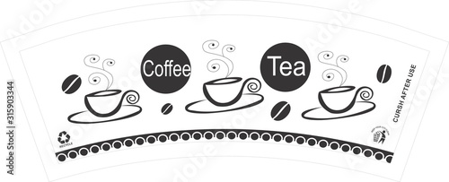 TEA COFFEE PAPER CUP BLANKS RAW MATERIAL DESIGN 