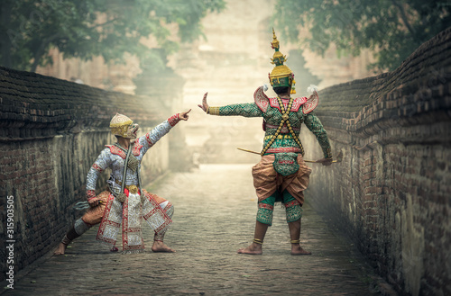 Canvastavla Khon is traditional dance drama art of Thai classical masked, this performance i
