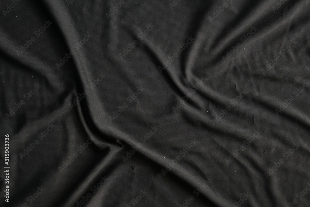 Fototapeta premium black cotton silk background, old sportswear fabric cloth texture