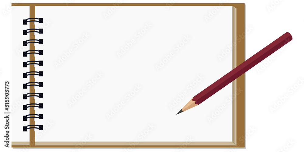 イラスト素材 スケッチブック 画用紙 紙 鉛筆 ベクター Stock Vektorgrafik Adobe Stock