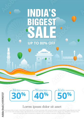 Indian Republic Day Sale Poster Design Template