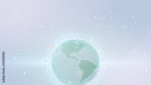 Earth on Digital Network concept background, South America, Mexcico, photo