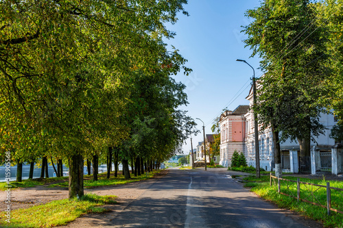 Fototapeta Naklejka Na Ścianę i Meble -  Pskov, Olginskaya embankment of the Velikaya river