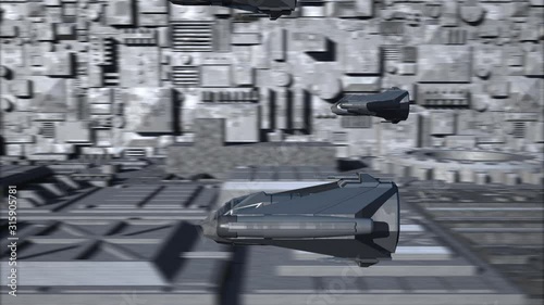Space Opera: Space Fighters Squadron over an Artificial Structure