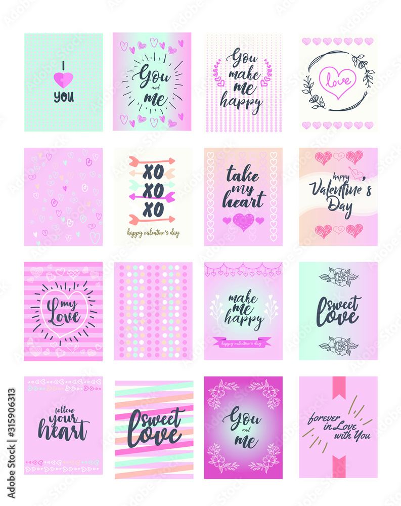 valentine card set,  valentine background, Heart background