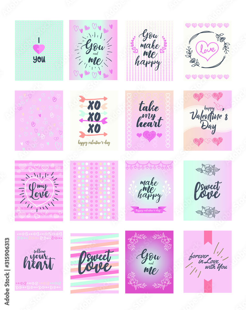 valentine card set,  valentine background, Heart background