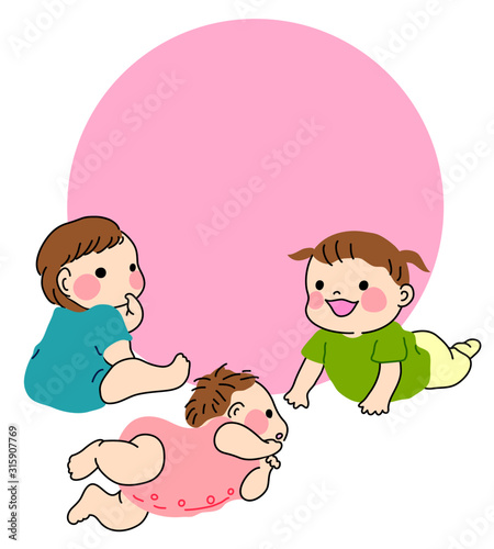 赤ちゃんセット　丸背景